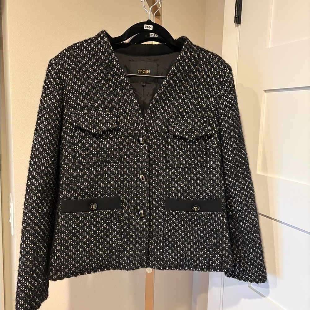 Maje Tweed Jacket. Size 40. Fits Like A Size 6. Excellent Condition. MSRP $500